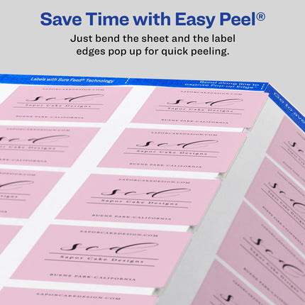 Avery Matte White Square Labels with Sure Feed, 1.5" x 1.5", 2,000 Matte White Printable Labels