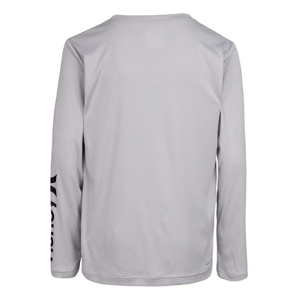 T-shirt de bain anti-UV manches longues Hurley pour garçons, protection UPF 50+, Gris chiné, XL