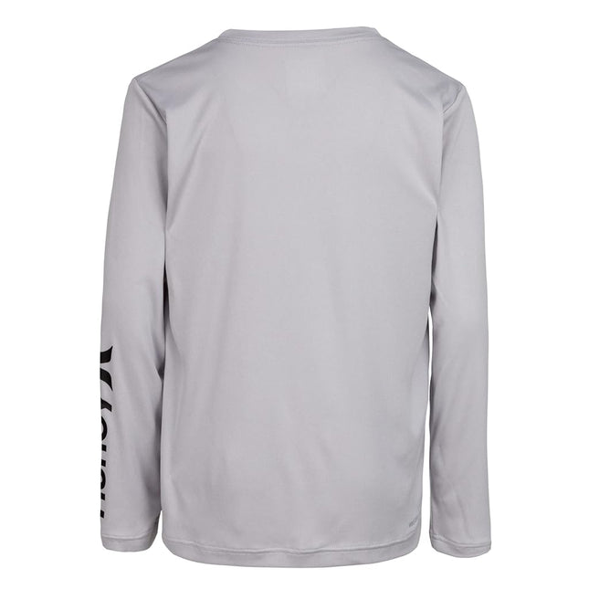 Hurley Boys' Long Sleeve UPF 50+ Rash Guard Swim Shirt, Grey Heather, X-Large