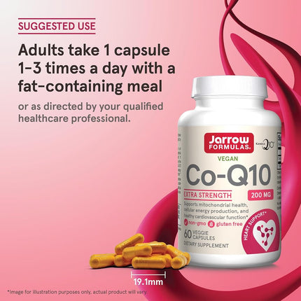 Jarrow Formulas Co-Q10, Promotes Cellular Energy Production, 200 mg, 60 Caps