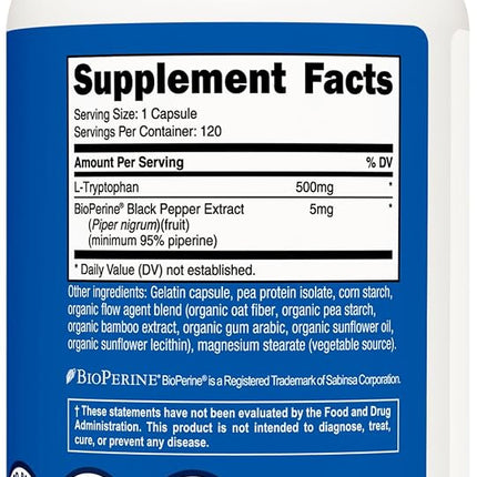 Nutricost L-Tryptophan 500Mg, 120 Capsules