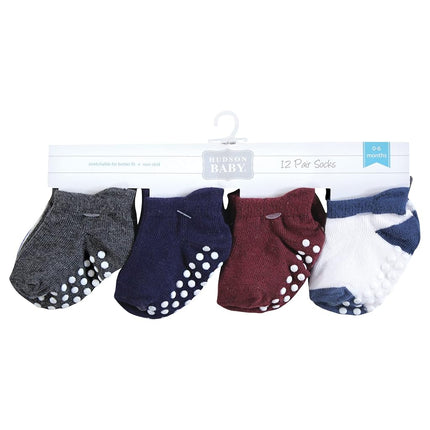 Chaussettes antidérapantes invisibles Hudson Baby unisexe pour bébé, bleu bordeaux, 0-6 mois