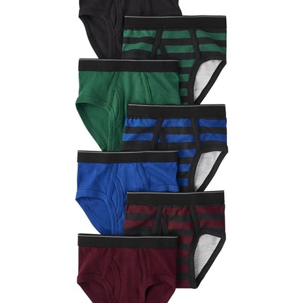 The Children's Place Boys' and Toddler Cotton Briefs Underwear 7-Pack, Stripes, 4-5T