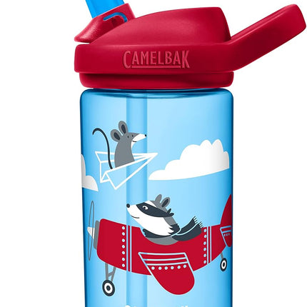 CamelBak eddy+ 14oz Kids Water Bottle with Tritan Renew – Straw Top, Leak-Proof When Closed, Airplane Bandits