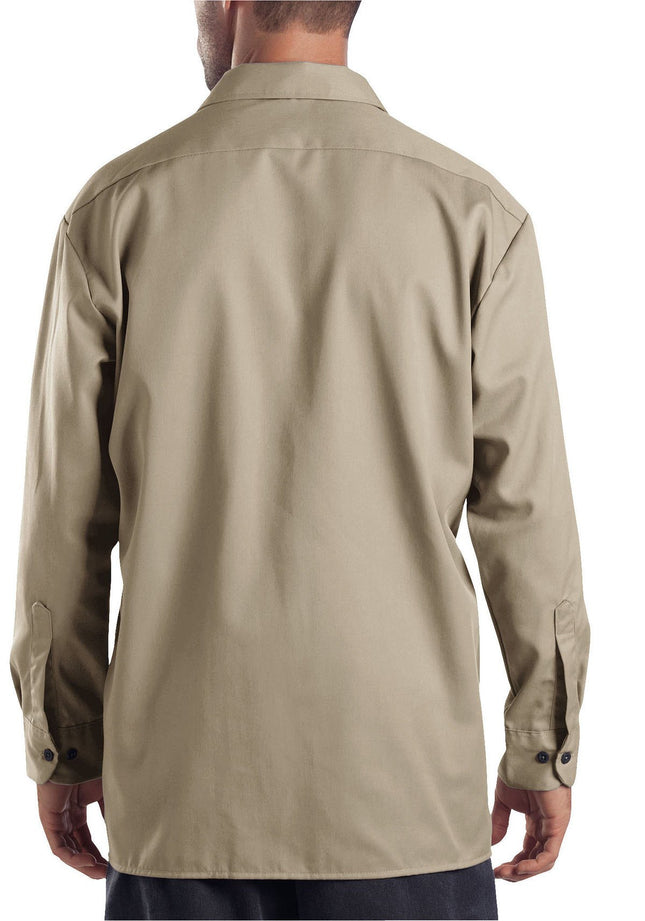 Dickies Men's Big and Tall Long Sleeve Work Shirt, Desert Sand V1, S
