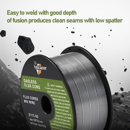HAXIAOER Flux Core Welding Wire 0.9mm 1.0KG, E71T-GS MIG Welding Wire Mild Steel Gasless Welding Wire Without Gas-self Shielded Stainless Steel Wire for MIG Welders, 3 Pack