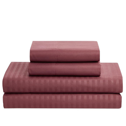 Sweet Home Collection 2 Pillowcases & 2 Shams & Bed Skirt All Season Warmth, Fine Double Brushed Microfiber/100% Fiber Fill, Dobby Burgundy, Queen