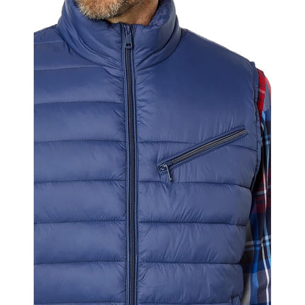 Cole Haan Men's Quilted Puffer Vest with Chest Zip Pocket, Navy, L