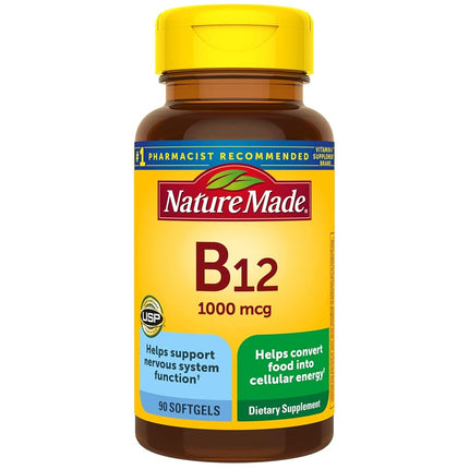 Vitamin B12 1000 mcg Softgels, 90 Count for Metabo