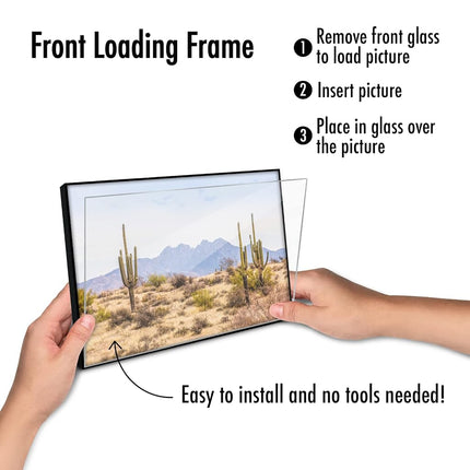 Americanflat Front Loading 4x6 Picture Frame with Shatter-Resistant Glass - Set of 12 - Metropolitan Collection - Photo Frame for Tabletop and Wall Display - Black