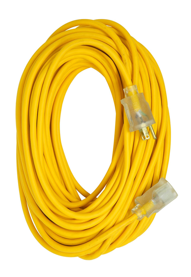 Coleman Cable 01289 Cable de extensión exterior aislado de 16/3 y 30.5 metros con extremo iluminado