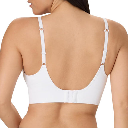 Maidenform Women's M Seamless Lift, Wireless Long-line Convertible Tank-Style Bralette Bra, Opaque, White, M