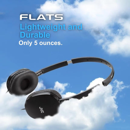 Jvc HAS160B Flats Lightweight Headband Headphones, Black