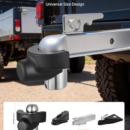 VEVOR Trailer Hitch Lock, Compatible with 2-5/16 in Couplers, Heavy-Duty Anti-Theft Trailer Ball Lock with 3 Keys, Prying-Resistant & Impact-Resistant, Fits for RVs, Boats, Off-Road Vehicles, Trailers