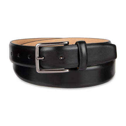 Haggar Ceinture habillée en cuir pour hommes pour costumes et pantalons - Classique, formelle, affaires, travail, bordure noire, moyenne (34-36)