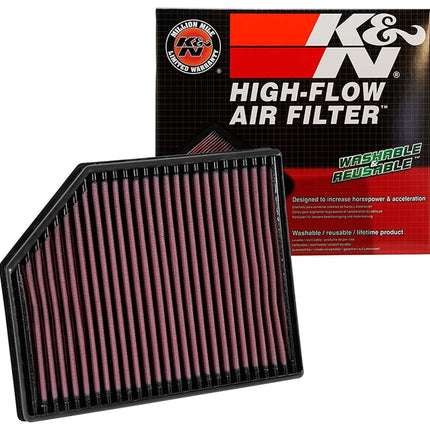 K&N Engine Air Filter: High Performance, Premium, Washable, Panel Filter: 2016-2019 (S90, S90 II, V60, V60 II, V90, V90 Cross Country, V90 II, XC60 , XC 60 II), 33-3065