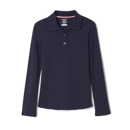 French Toast Girls' Long Sleeve Polo with Picot Co