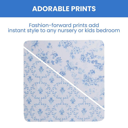 Delta Children 100% Organic Jersey Cotton Baby Receiving Blankets for Girls and Boys � 30x40 Inches - GOTS Certified (Pack of 2), Blue Botanicals