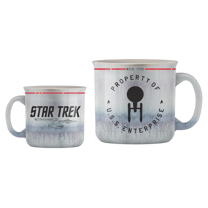 Silver Buffalo Star Trek Property of The Enterprise Reactive Glaze 20oz Ceramic Camper Mug