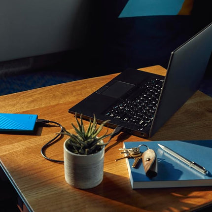 WD 4TB My Passport portable external storage, external hard drive, USB 3.0, portable HDD with software for device management, backup and password protection, works with PC, Xbox &Playstation, Blue