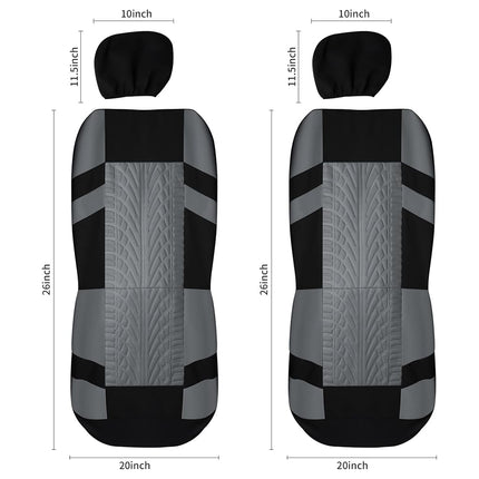 VarCozy Car Seat Covers Front Pair,Universal Cloth Front Seat Covers for Car,Breathable and Washable Seat Covers for SUV, Sedan, Van, Automotive Interior Covers, Airbag Compatible, Black&Grey