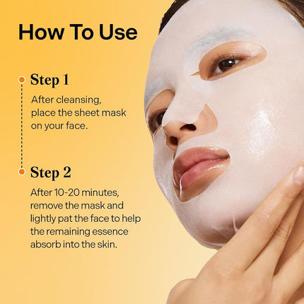 Torriden CELLMAZING Vita C Facial Mask (10 Sheets) | 5D Vitamin C, Niacinamide | Glow Boosting & Skin Tone Evening | For Dull & Tired Skin | Vegan | Korean Skincare | Facial Mask