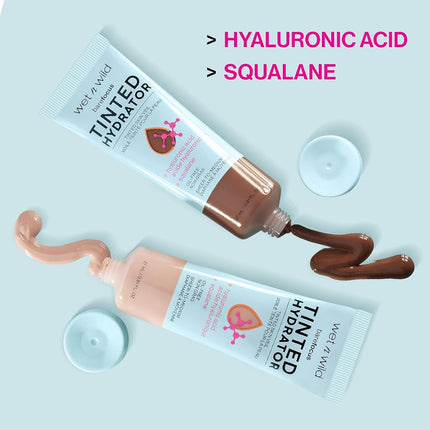 wet n wild, Bare Focus Tinted Hydrator, Tinted Face Cream Enriched with Hyaluronic Acid, Light to Medium Coverage, Semi-Matte Finish, Olive Skin