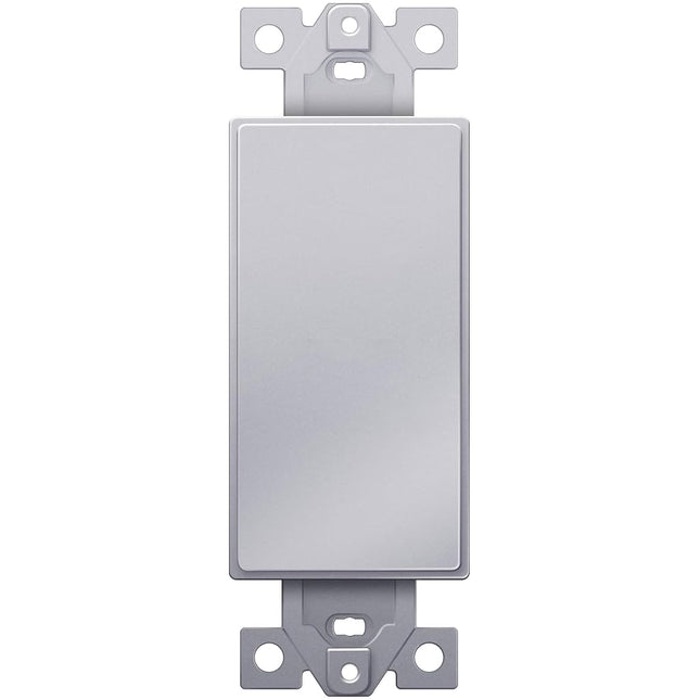 ENERLITES Blank Decorator Wall Plate Insert, 1 Gang Blank Rocker Outlet Adapter Insert, 6001-SV, Silver