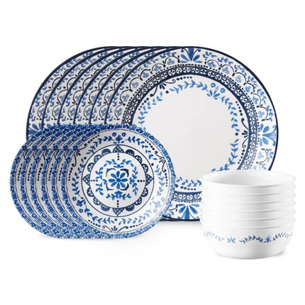 Corelle 6-Piece Chip Resistant Dinnerware Set, Glass, Portofino