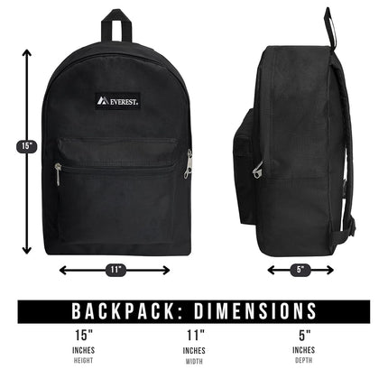 Everest Luggage Basic Backpack, White, Medium