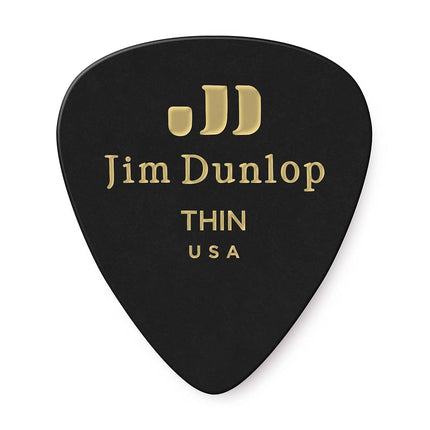 Dunlop 483R03TH Genuine Celluloid, Black, Thin, 72/Bag