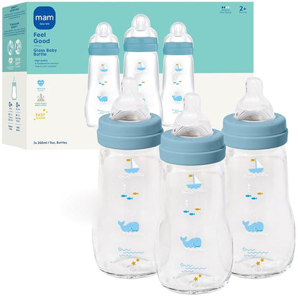 MAM Premium Glass Baby Bottles, Easy Switch Betwee
