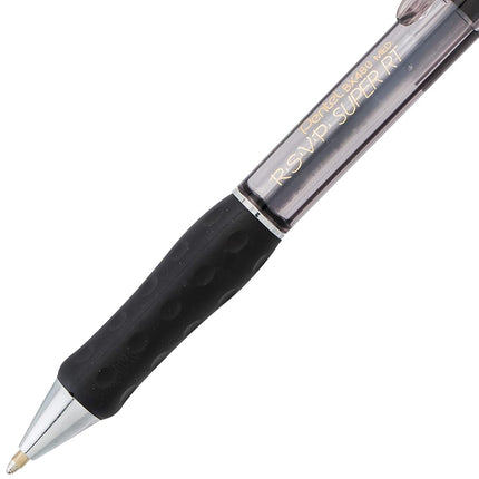 Pentel RSVP Super RT Ballpoint Pen, (1.0mm) Medium Line, Black Ink, 3-Pk - BX480BP3A