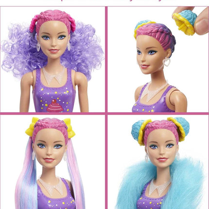 Barbie Color Reveal Glitter! Hair Swaps Doll, Glittery Pink with 25 Hairstyling & Party-Themed Surprises Including 10 Plug-in Hair Pieces, for Kids 3 Years Old & Up