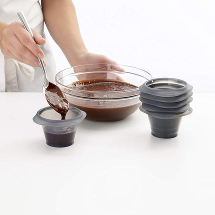 Lekue 150 ml Molten Lava Cake Mould, Pack of 6, Grey
