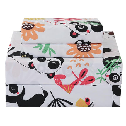 JSD Panda Floral Kids Sheet Set Full 4 Piece, Prin