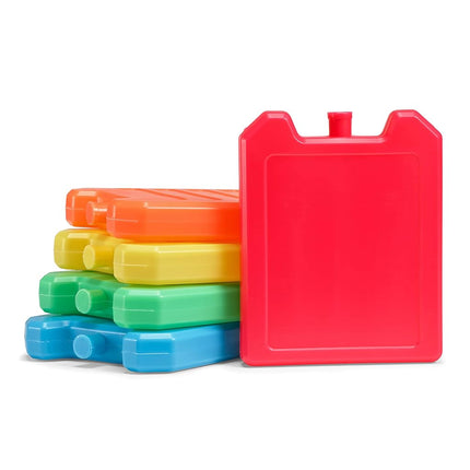 Fit & Fresh Cool Coolers, 5 Pack Days of The Week Ice Blocks, Compact Reusable Ice Packs for Lunch Boxes & Coolers, Multi Colored