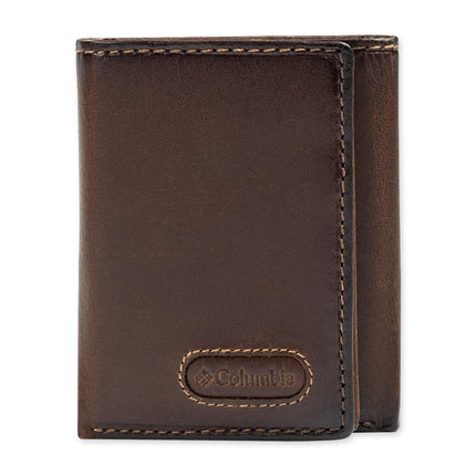 Columbia Men's RFID Trifold Wallet, Brown Logo Inl