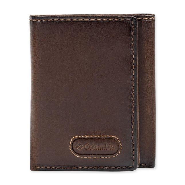 Columbia Men's RFID Trifold Wallet, Brown Logo Inl