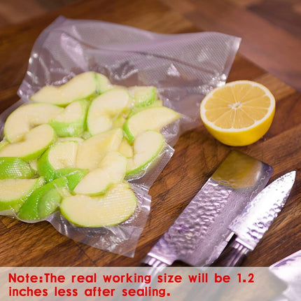7" x 9.8" Vacuum Sealer Bags,Heavy Duty Pre-Cut Design Commercial Grade Food Sealable Bag for Heat Seal Food Storage,Smell Proof Bags Boilsafe to 280°F Freezable, Resizable,Reuseable (100Pcs)