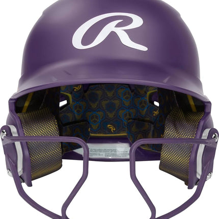 Rawlings | MACH HI-VIZ Fastpitch Softball Batting Helmet | Face Guard Attached | Purple | Senior - 6 7/8" - 7 5/8"