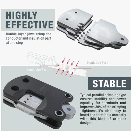 IWISS IWS-3220M Micro Connector Pin Crimping Tool 0.03-0.52mm 32-20AWG Ratcheting Crimper for D-Sub,Open Barrel suits Molex,JST,JAE,TYCO-E