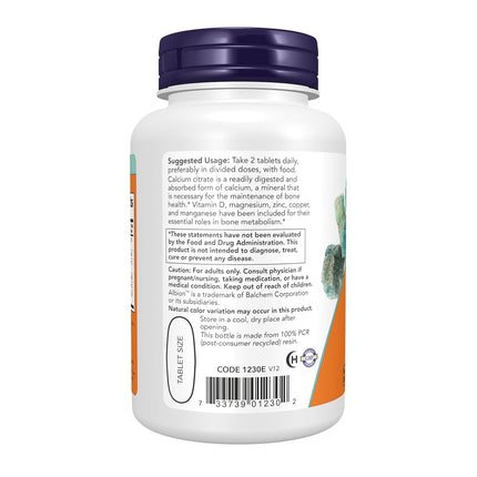 NOW Foods Calcium Citrate With Minerals And D, 100 Tablets, Foods