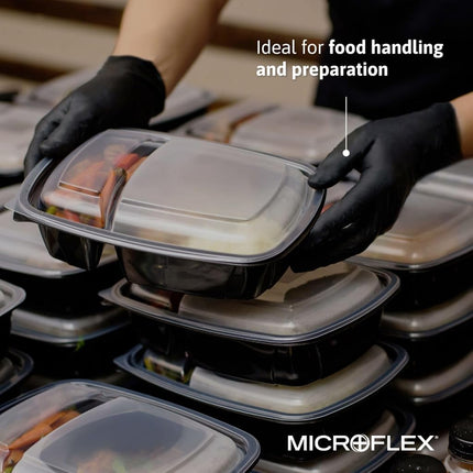 Microflex MK296L Midknight Black Nitrile Powder Free Gloves Large