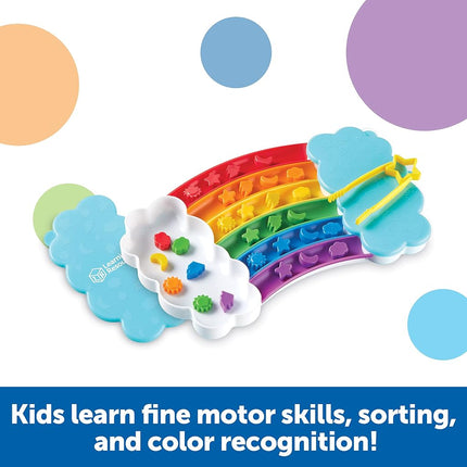 Learning Resources Rainbow Sorting Set, 37-Piece, Fine Motor Skills, Sorting, Patterning, Addition Skills, Toddler Learning Toys, Baby Toddler Toys, Learning and Education Toys, Sensory Tray, Ages 3+