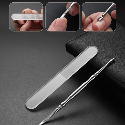 FERYES Pedicure Knife Ingrown Toenail Kit, 7 PCS Professional Pedicure Tool Toenail Grooming Kit, Super Sharp Toenail Clippers (Leather case included）