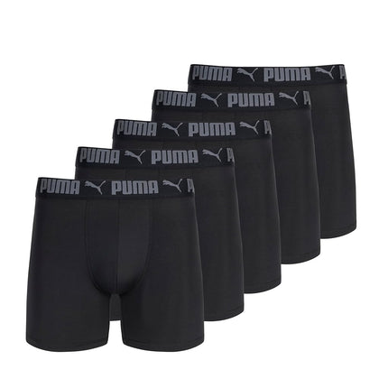 PUMA Men's 5 Pack Performance Boxer Briefs, Black,
