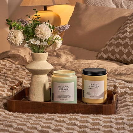 M&SENSE Candle Ocean Breeze Scented, 19.4oz 110 Hour Long Lasting Aromatherapy Candle, 2 Wick Pineapple & Mango Scented Natural Soy Candles for Home Scented, Stress ReliefCandle for Women/Men
