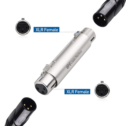 Cable Matters, paquete de 2 adaptadores de cambio de género XLR a XLR - Hembra a hembra