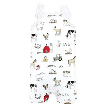 Hudson Baby Unisex Cotton Rompers, Udderly Adorable, 0-3 Months